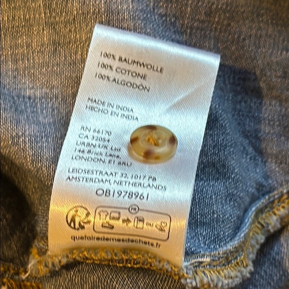 Pilcro sz XS Blue Denim Batwing Dolman Women's Top button down great condition - Picture 8 of 8